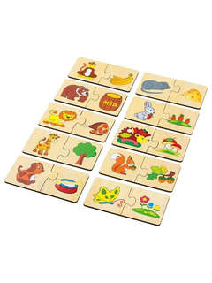 Набор пазлов 'Кто что ест?' 10 деталей, Alatoys