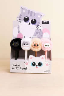 Ручка с помпоном 'Funny cat' в ассортименте. Цена за 1 шт.