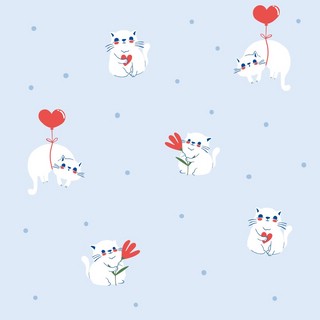 Бумага упаковочная 70х100 см, beSmart 'Love' N6007, голубой
