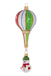 Елочное украшение 'Воздушный шар-Снеговик', стекло, артикул С...