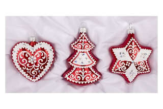 Набор 'Пряничный - 2' (сердечко, елочка, звездочка), стекло, ...