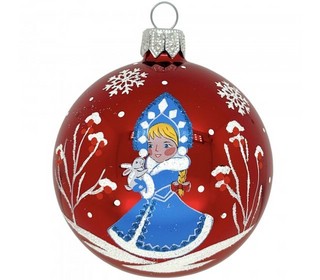 Шар 'Златовласка', стекло, 7.5 см, артикул С 573, ассорти