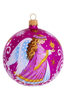 Шар 'Нежность', стекло, 9.5 см, артикул С 2384, ассорти