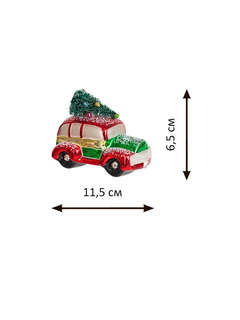 Елочное украшение 'Автомобиль Austin с елочкой' 11 см, стекло, Holiday Classics 2