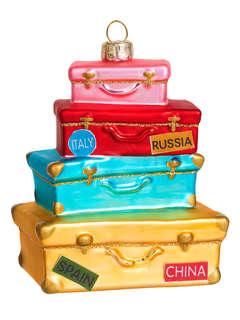 Елочное украшение 'Багаж путешественницы' 8 см, стекло, Holid...