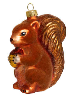 Елочное украшение 'Пушистая белка' 10 см, стекло, Holiday Cla...