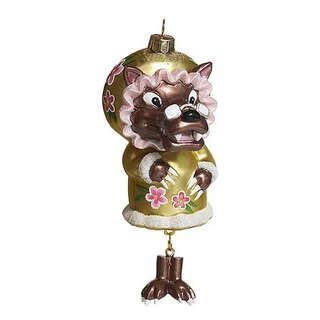 Елочная игрушка 'Волк в образе бабушки' 14 см, стекло, Holida...