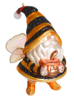 Елочное украшение 'Гном в костюме пчелки' 14 см, стекло, Holi...