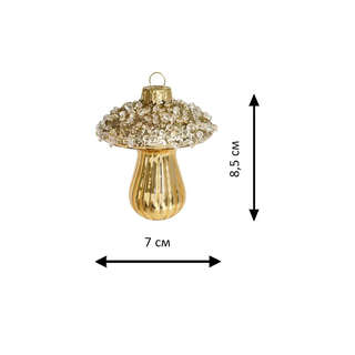 Елочное украшение 'Грибочек золотой' 8 см, стекло, Holiday Classics 2