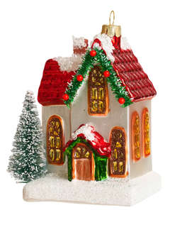 Елочное украшение 'Рождественский домик' 11 см, стекло, Holid...