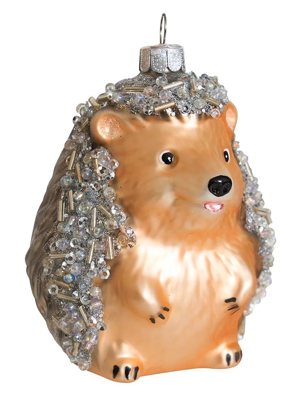 Елочное украшение 'Серебристый ежик' 10 см, стекло, Holiday Classics