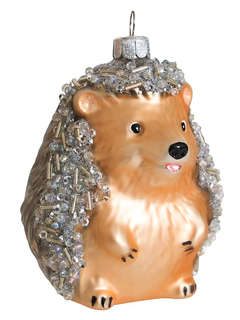 Елочное украшение 'Серебристый ежик' 10 см, стекло, Holiday C...