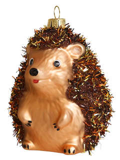 Елочное украшение 'Пушистый веселый ежик' 10 см, стекло, Holiday Classics 2