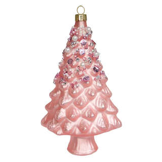 Елочное украшение 'Елочка жемчужно-розовая' 15 см, стекло, Ho...