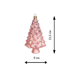 Елочное украшение 'Елочка жемчужно-розовая' 15 см, стекло, Holiday Classics 2