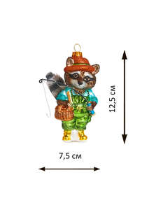 Елочное украшение 'Енот-рыбак' 12 см, стекло, Holiday Classics 2
