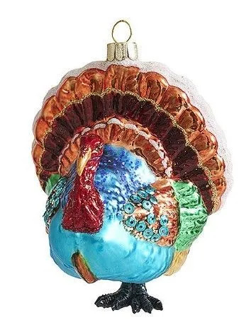 Елочная игрушка 'Индейка' 10 см, стекло, Holiday Classics