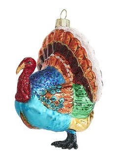 Елочная игрушка 'Индейка' 10 см, стекло, Holiday Classics 2