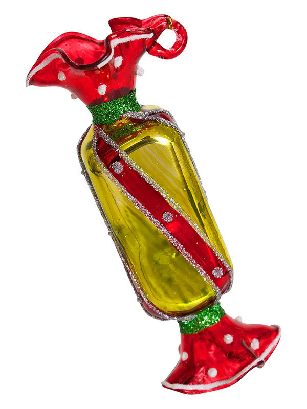 Елочное украшение 'Конфета 'Твист' золотая, 9 см, стекло, Holiday Classics