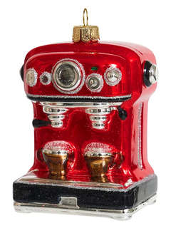 Елочное украшение 'Кофемашина красная' 8 см, стекло, Holiday ...
