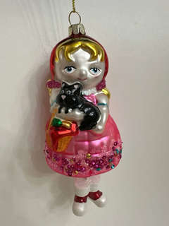 Елочная игрушка 'Красная шапочка с собачкой' 14 см, стекло, Holiday Classics 2