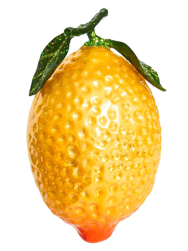 Елочное украшение 'Лимон Лунарио' 12 см, стекло, Holiday Classics