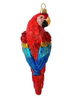 Елочное украшение 'Попугай Розелла рубиновый' 15 см, стекло, Holiday Classics 2