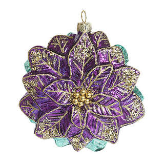 Елочная игрушка 'Пуансеттия пурпурная' 11 см, стекло, Holiday...