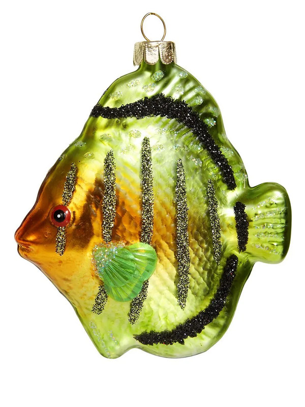 Елочная игрушка 'Рыбка Дискус' 10 см, стекло, Holiday Classics