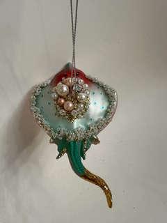 Елочная игрушка 'Скат Голубая лагуна' 13 см, стекло, Holiday Classics 5