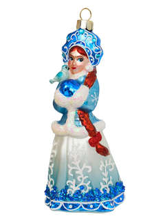 Елочное украшение 'Снегурочка в русском кокошнике' 14 см, сте...