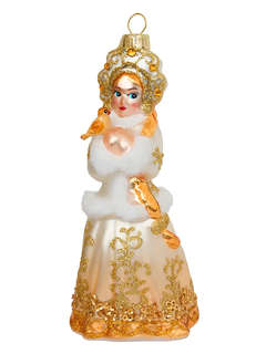 Елочное украшение 'Снегурочка в русском кокошнике' 14 см, сте...