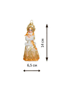 Елочное украшение 'Снегурочка в русском кокошнике' 14 см, стекло, Holiday Classics 2