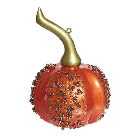 Елочная игрушка 'Тыковка декоративная' 7 см, стекло, Holiday Classics