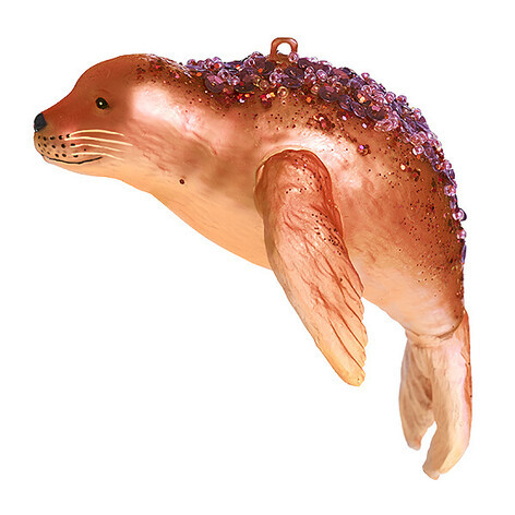 Елочная игрушка 'Тюлень' 13 см, стекло, Holiday Classics