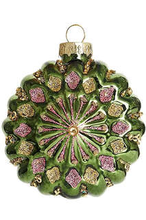 Елочная игрушка 'Золото инков изумрудное' 8.5 см, стекло, Hol...