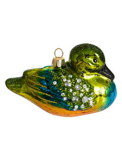 Елочное украшение 'Уточка-мандаринка' 7 см, стекло, Holiday C...