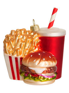 Елочное украшение 'Фастфуд комбо' 11 см, стекло, Holiday Clas...