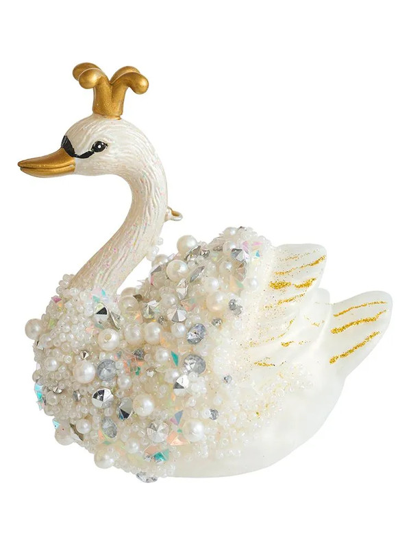 Елочное украшение 'Царевна-лебедь белая' 11 см, стекло, Holiday Classics