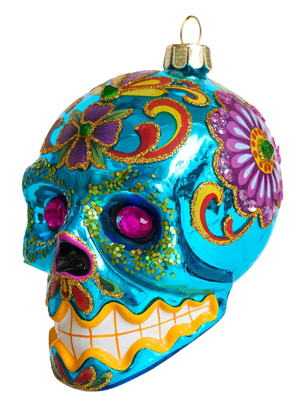 Елочное украшение 'Череп Дух прогресса' 10 см, стекло, Holiday Classics