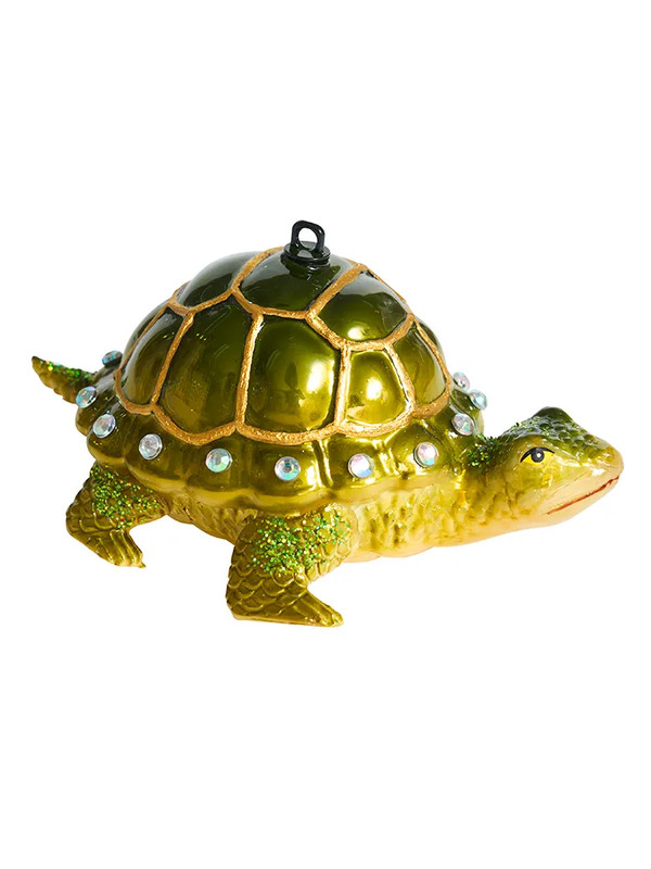 Елочное украшение 'Черепаха зеленая' 11 см, стекло, Holiday Classics