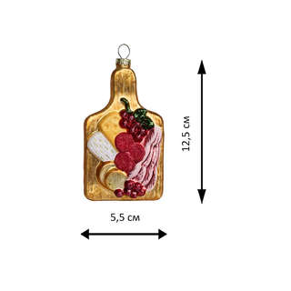 Елочное украшение 'Доска с закусками' 12 см, стекло, Holiday Classics 2