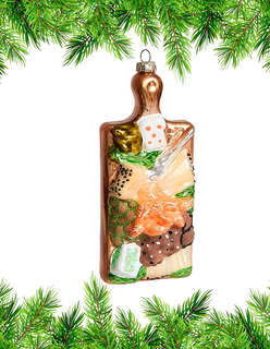 Елочная игрушка 'Сырная доска' 12.5 см, стекло, Holiday Classics