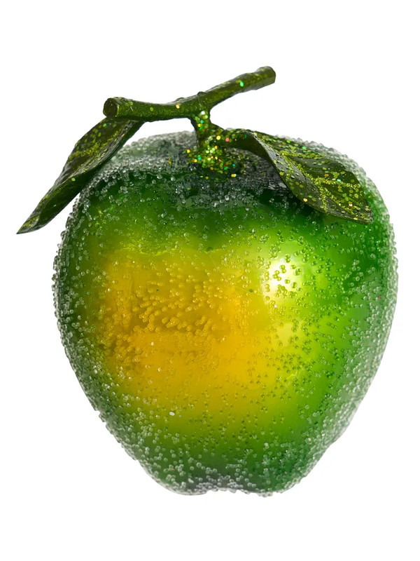 Елочное украшение 'Яблоко зеленое засахаренное' 9 см, стекло, Holiday Classics