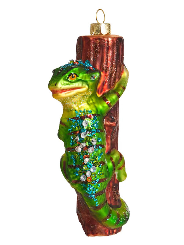 Елочное украшение 'Ящерка' 12 см, стекло, Holiday Classics