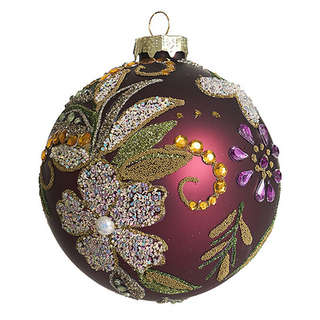 Шар 'Волшебный сад' бургундия матовый, 10 см, стекло, Holiday...