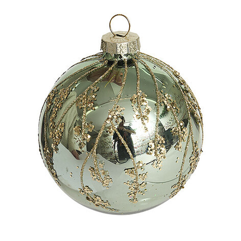 Шар 'Горный луг' глянцевый, 8 см, стекло, Holiday Classics