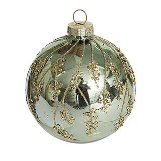 Шар 'Горный луг' глянцевый, 8 см, стекло, Holiday Classics