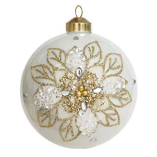 Шар 'Сады Семирамиды' перламутр, стекло, 10 см, Holiday Classics