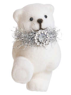 Елочное украшение 'Белый медвежонок' 9 см, стекло, Holiday Cl...